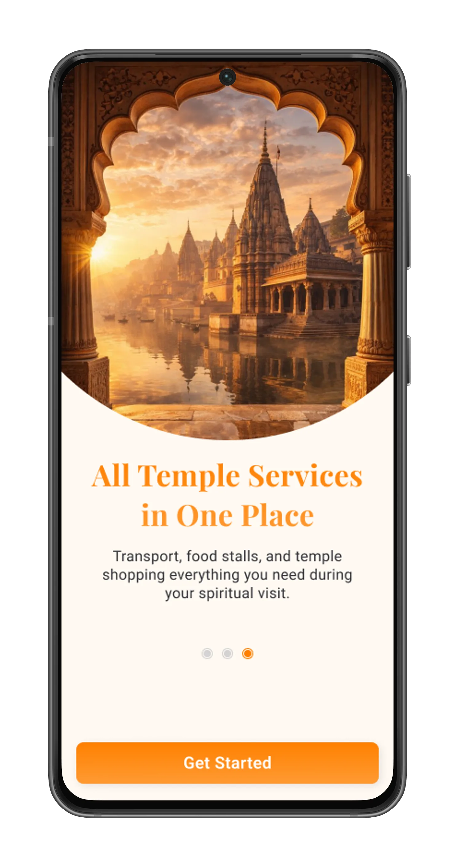 MARG app screen — All Temple Services in One Place